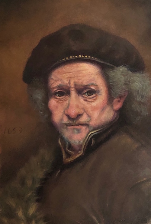 Own an original hand painted copy of old master Rembrandt, contact Ian Money