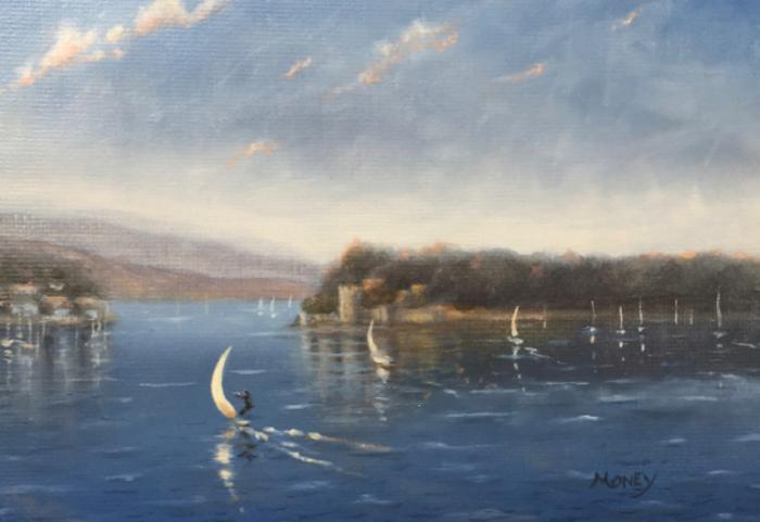 Poole Bay, windsurfers in Poole harbour-by-ian-money
